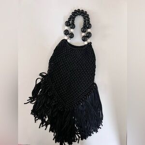 Crochet tote - Festive/Western style with bead handle